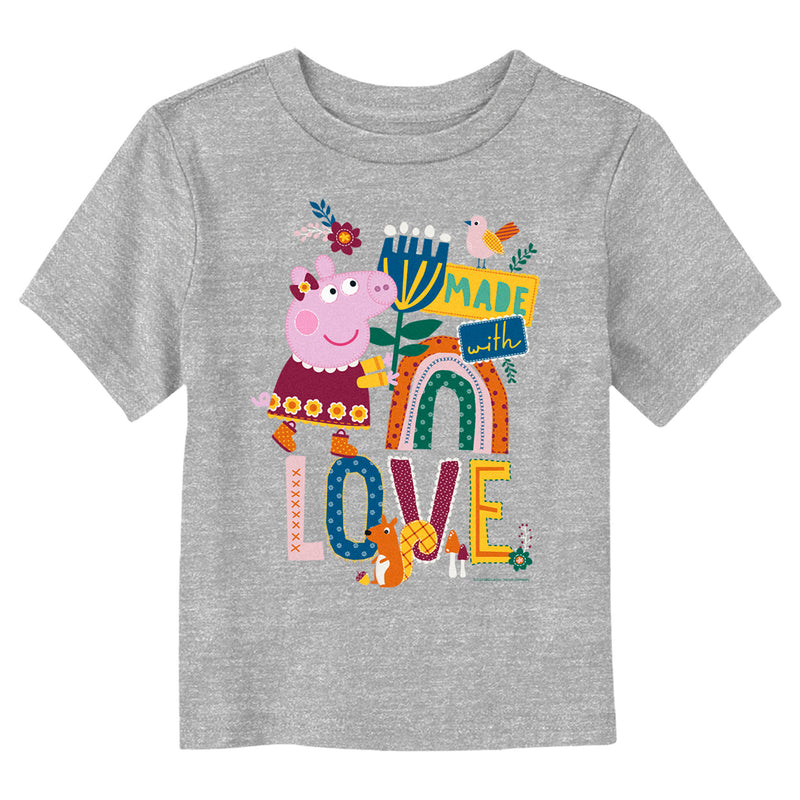 Toddler's Peppa Pig Made With Love Embroidery T-Shirt