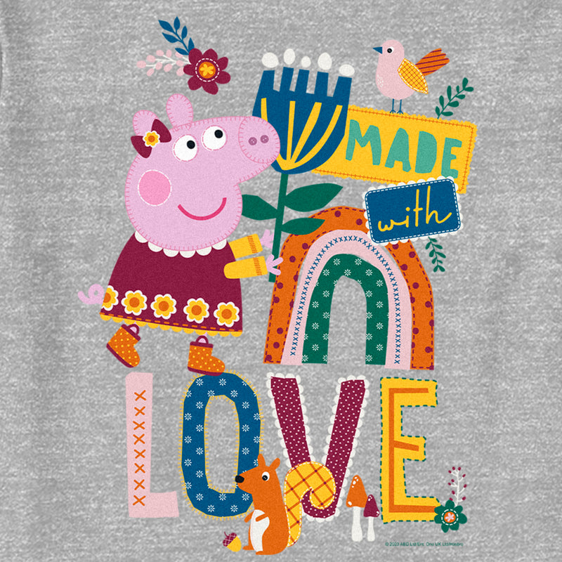 Toddler's Peppa Pig Made With Love Embroidery T-Shirt
