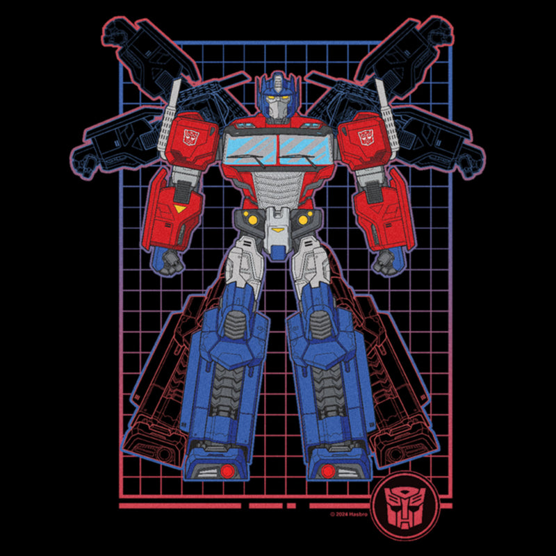 Junior's Transformers Optimus Prime Grid T-Shirt