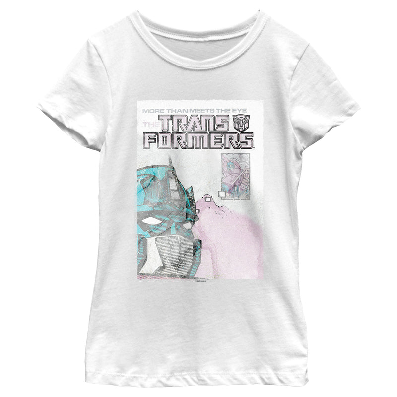 Girl's Transformers Distressed Optimus Prime Poster T-Shirt