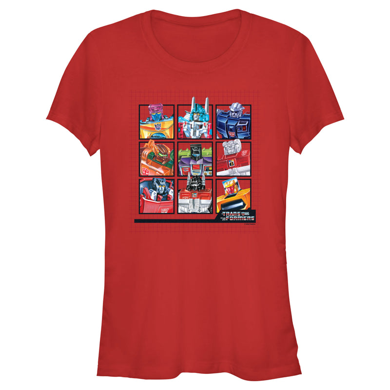 Junior's Transformers Autobots 9 Square Layout T-Shirt