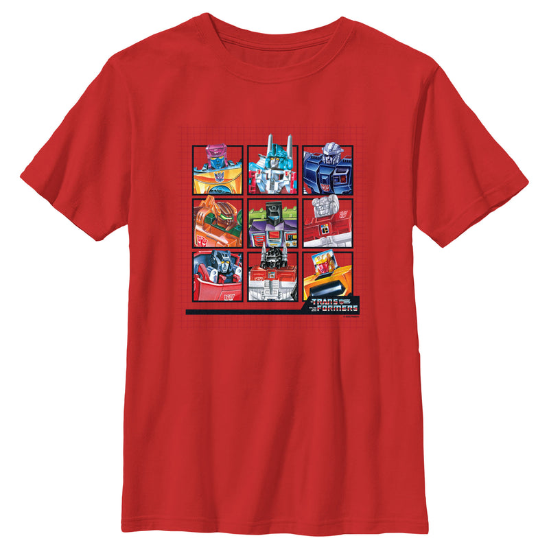 Boy's Transformers Autobots 9 Square Layout T-Shirt