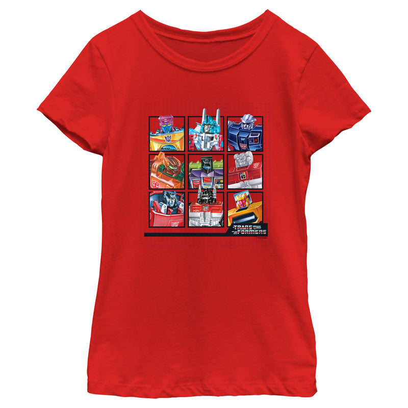 Girl's Transformers Autobots 9 Square Layout T-Shirt