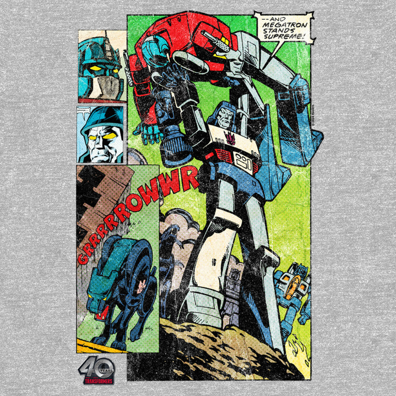 Men's Transformers And Megatron Stands Supreme Panel T-Shirt