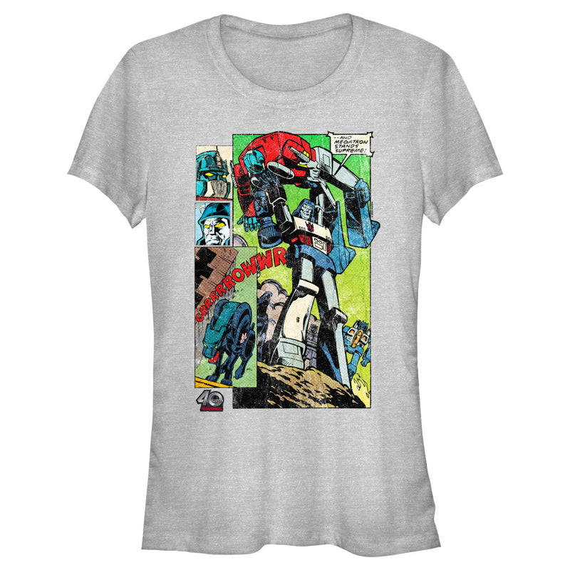 Junior's Transformers And Megatron Stands Supreme Panel T-Shirt