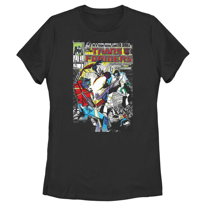 Women's Transformers Megatron vs Optimus Prime Fight Panel T-Shirt