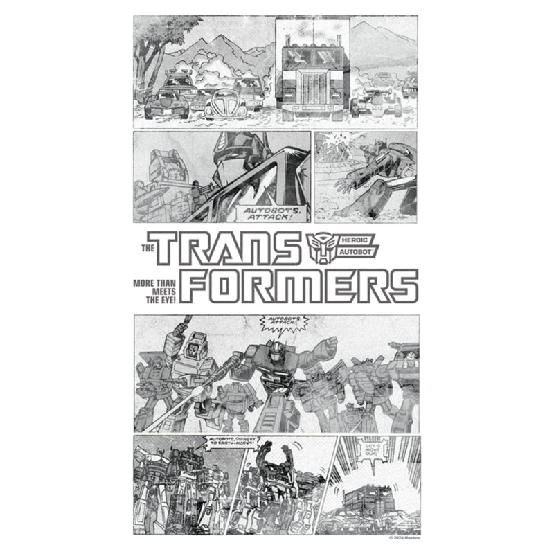 Women's Transformers Comic Panels and Logo T-Shirt