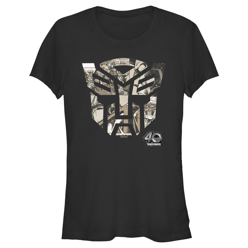 Junior's Transformers Anniversary Comic Logo T-Shirt