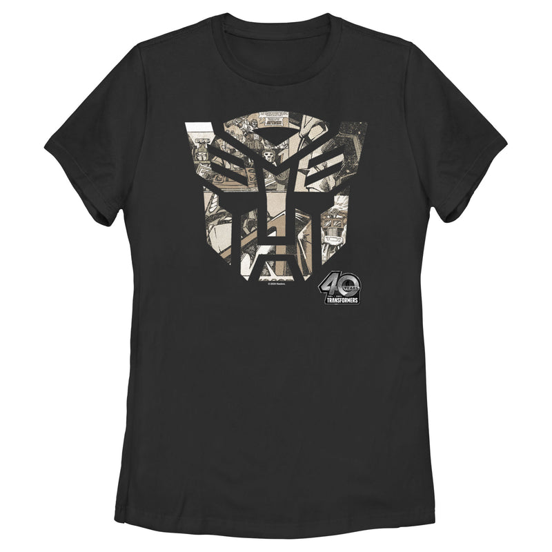 Women's Transformers Anniversary Comic Logo T-Shirt