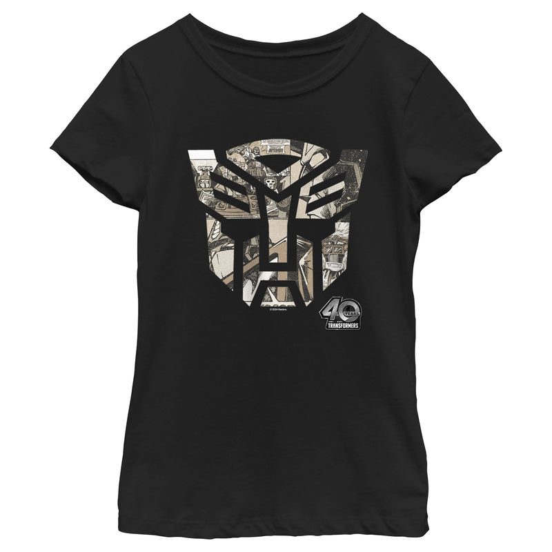 Girl's Transformers Anniversary Comic Logo T-Shirt