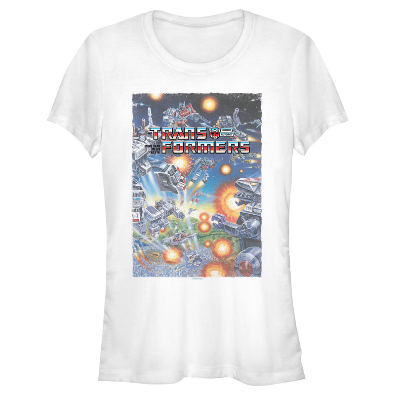 Junior's Transformers City Battle Poster T-Shirt