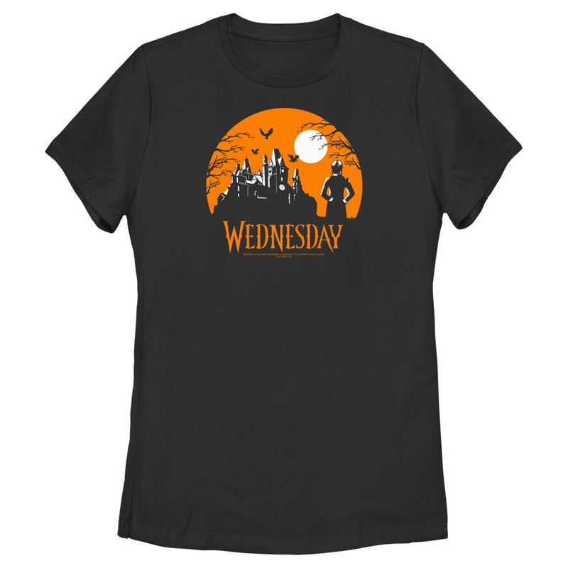 Women's Wednesday Halloween Haunted House T-Shirt