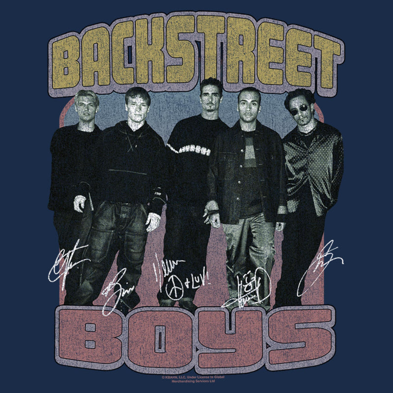 Men's Backstreet Boys Group Signatures Distressed T-Shirt