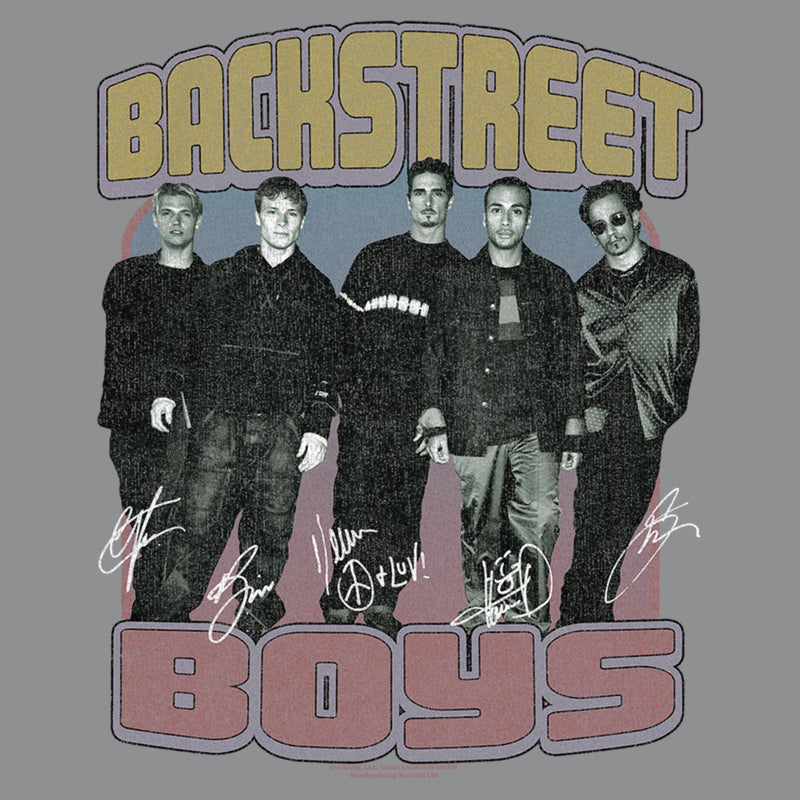 Men's Backstreet Boys Group Signatures Distressed T-Shirt