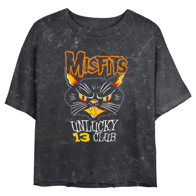 Junior's Misfits Unlucky 13 Club Cat T-Shirt