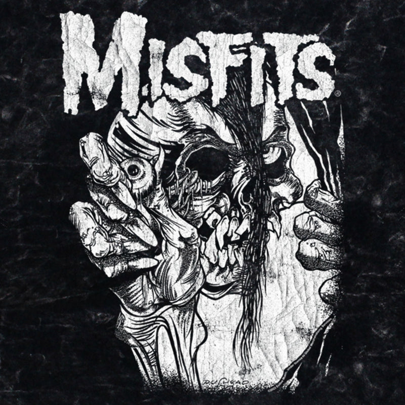 Junior's Misfits Distressed Eye Skull T-Shirt