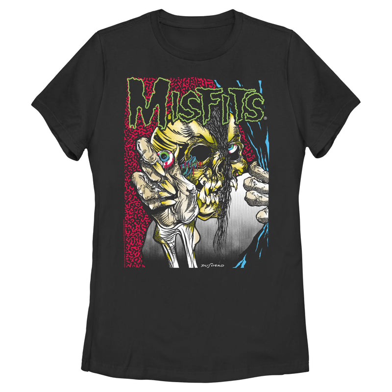 Women's Misfits Colorful Eye Skull Poster T-Shirt