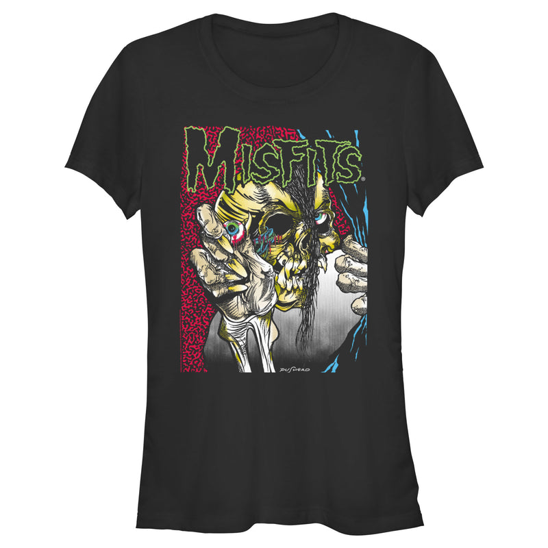 Junior's Misfits Colorful Eye Skull Poster T-Shirt