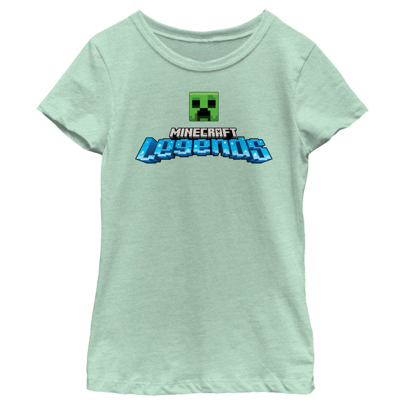 Girl's Minecraft Legends Creeper Logo T-Shirt