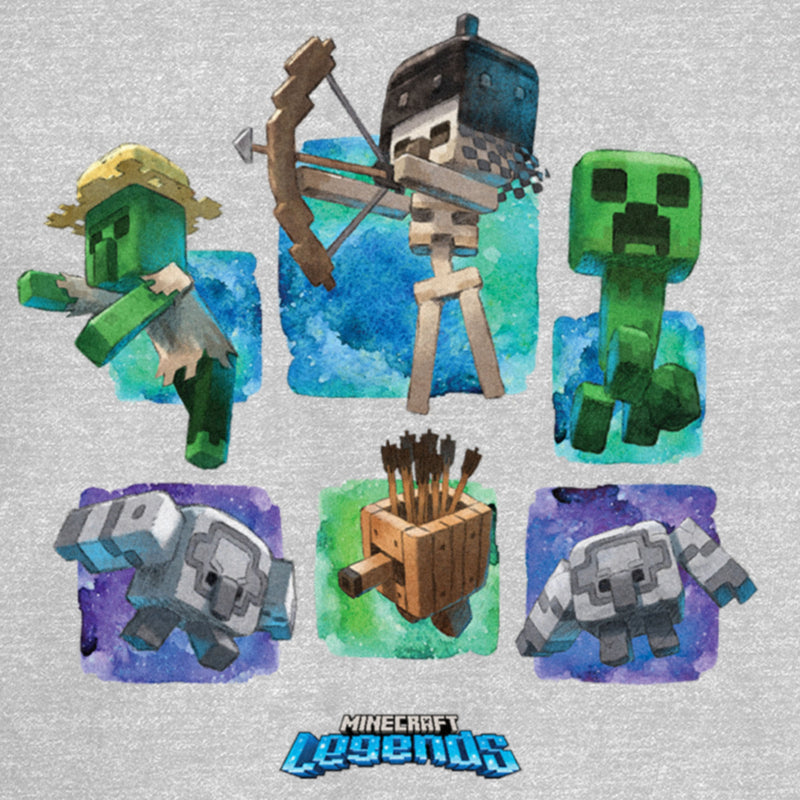 Junior's Minecraft Legends Watercolor Mobs T-Shirt