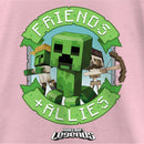 Girl's Minecraft Legends Friends and Allies Banner T-Shirt