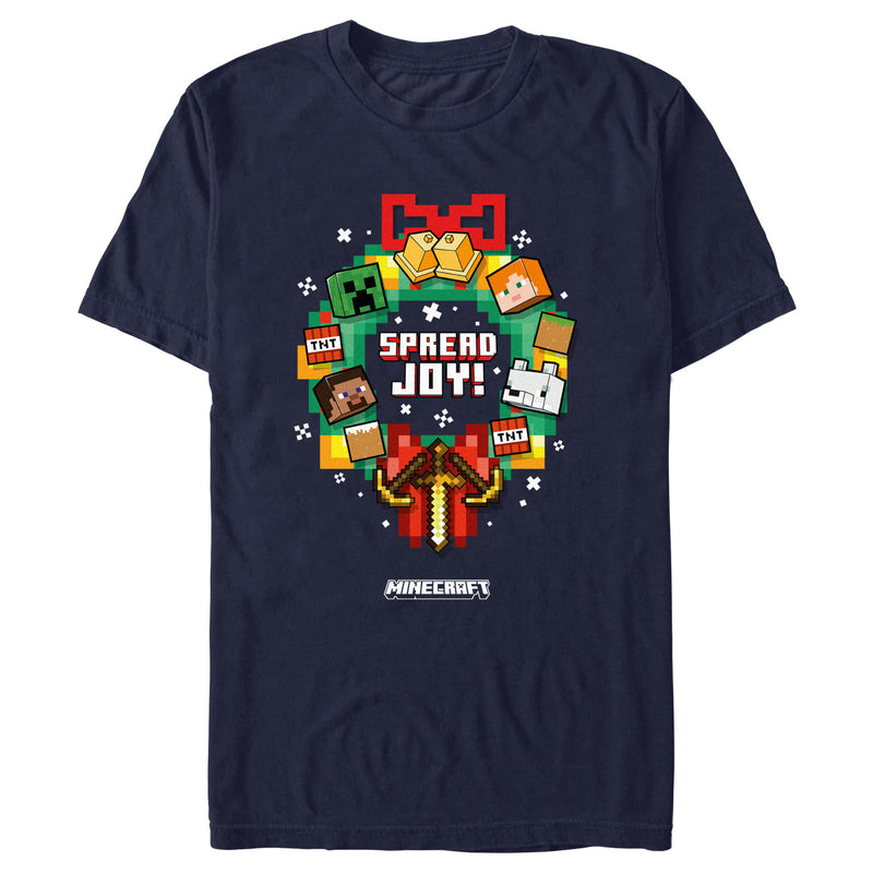 Men's Minecraft Spread Joy Wreath T-Shirt