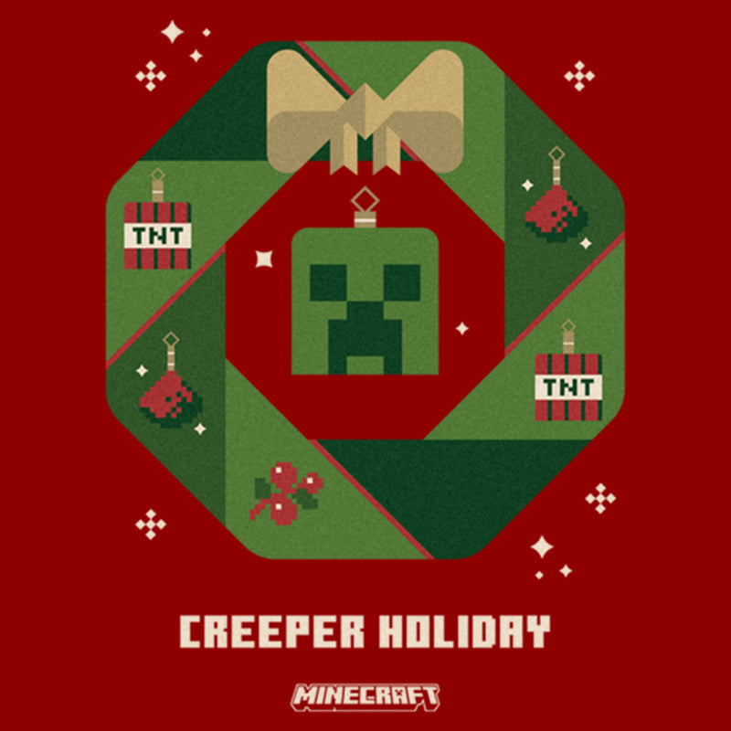 Women's Minecraft Creeper Holiday Wreath T-Shirt