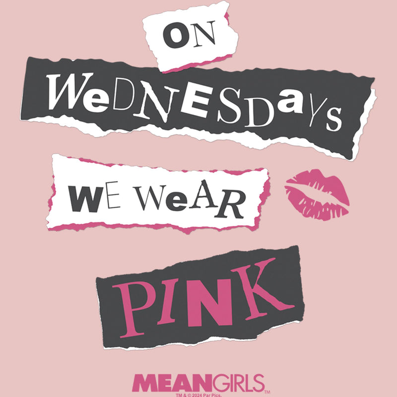 Junior's Mean Girls On Wednesdays We Wear Pink Burn Book Pink Sweatshirt