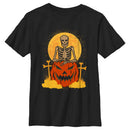 Boy's Lost Gods Halloween Skeleton and Jack-O'-Lantern T-Shirt