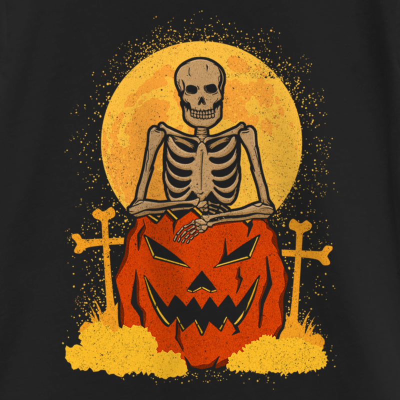 Girl's Lost Gods Halloween Skeleton and Jack-O'-Lantern T-Shirt