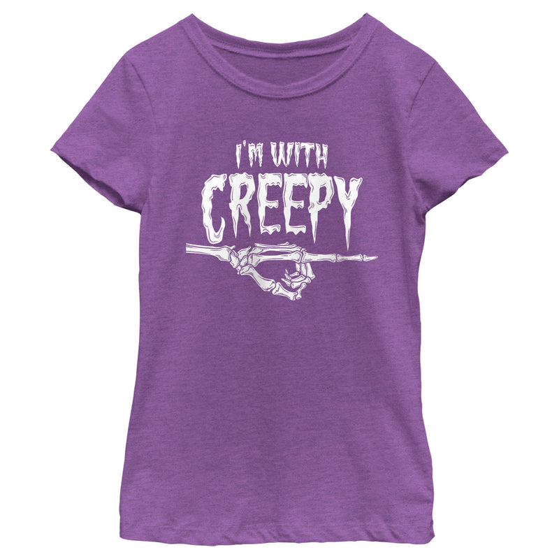 Girl's Lost Gods Halloween I'm With Creepy T-Shirt