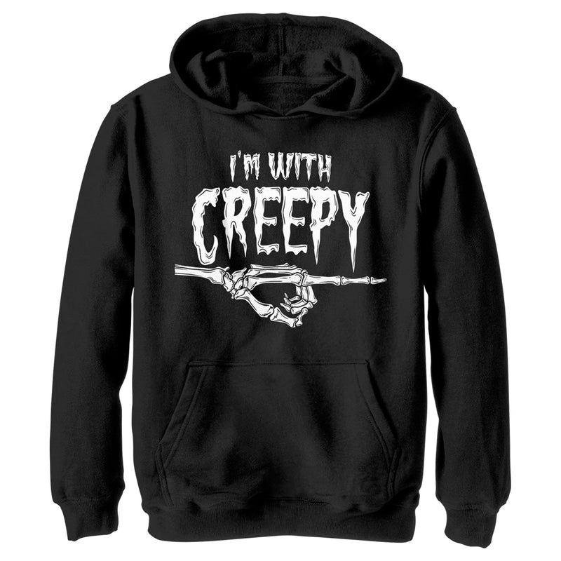 Boy's Lost Gods Halloween I'm With Creepy Pull Over Hoodie