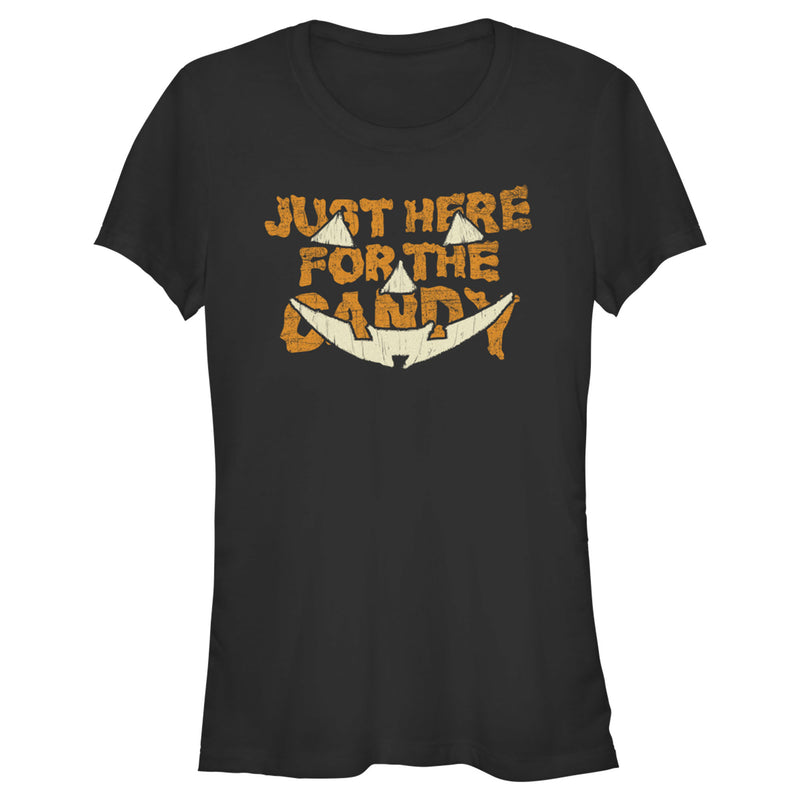 Junior's Lost Gods Halloween Just Here for the Candy Jack-O'-Lantern T-Shirt