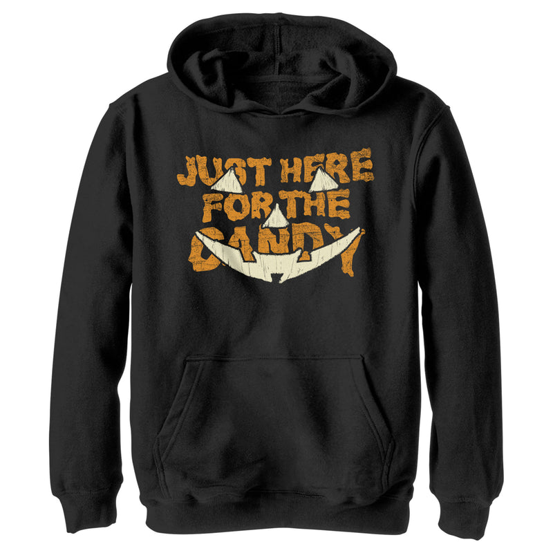 Boy's Lost Gods Halloween Just Here for the Candy Jack-O'-Lantern Pull Over Hoodie