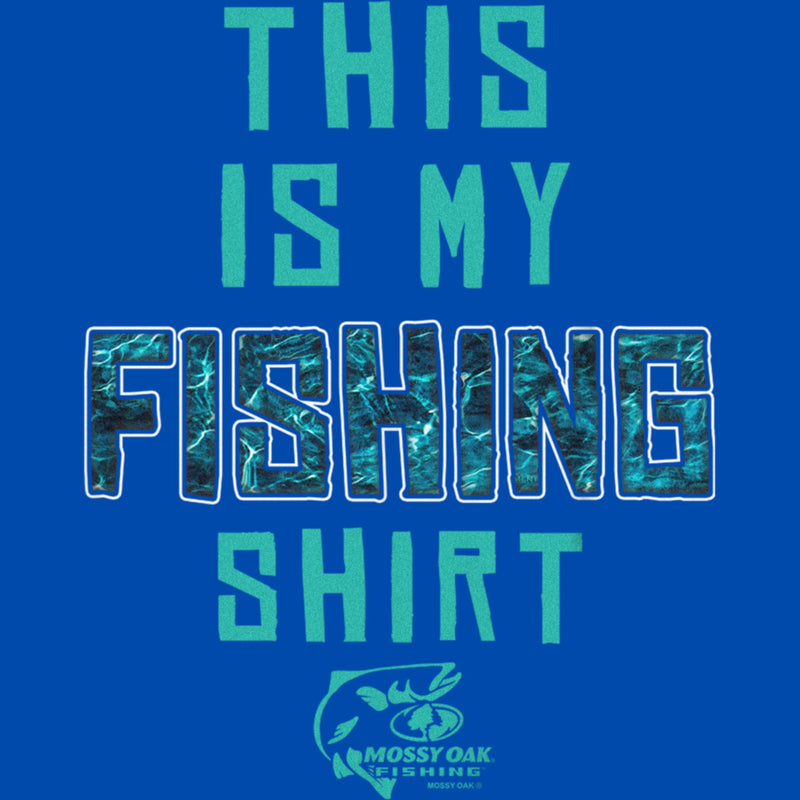 Boy's Mossy Oak This Is My Fishing Shirt Aqua Logo T-Shirt