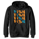 Boy's Mossy Oak Fish Text Stack Pull Over Hoodie