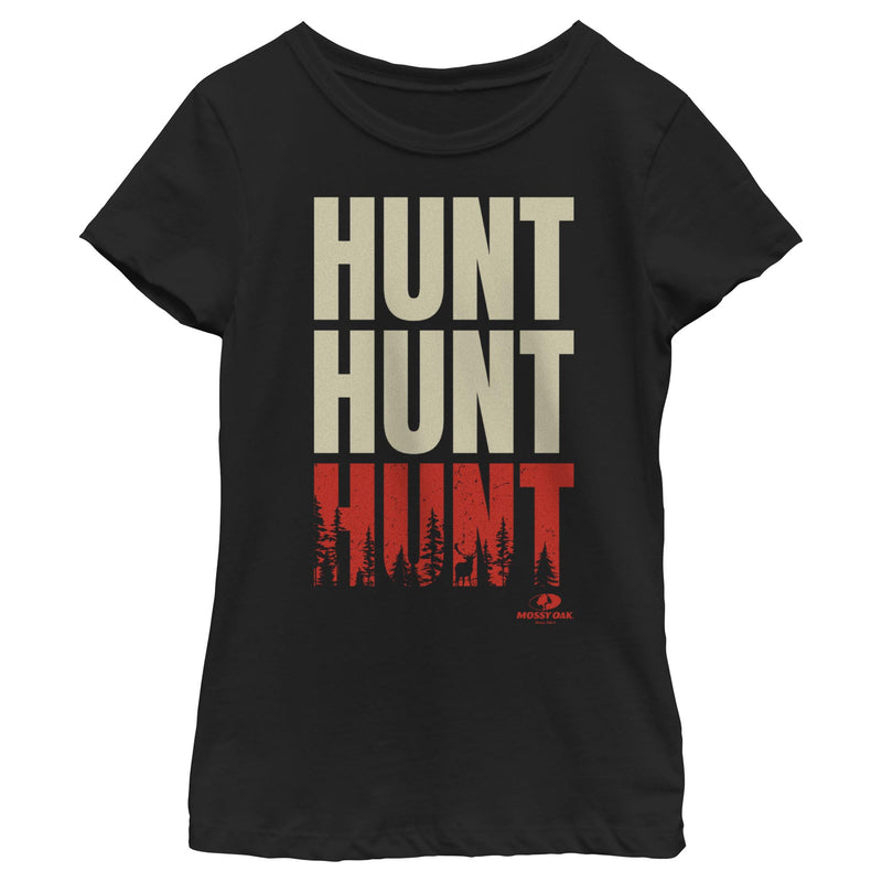 Girl's Mossy Oak Hunt Text Stack T-Shirt