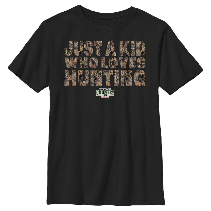 Boy's Mossy Oak Just a Kid Who Loves Hunting T-Shirt