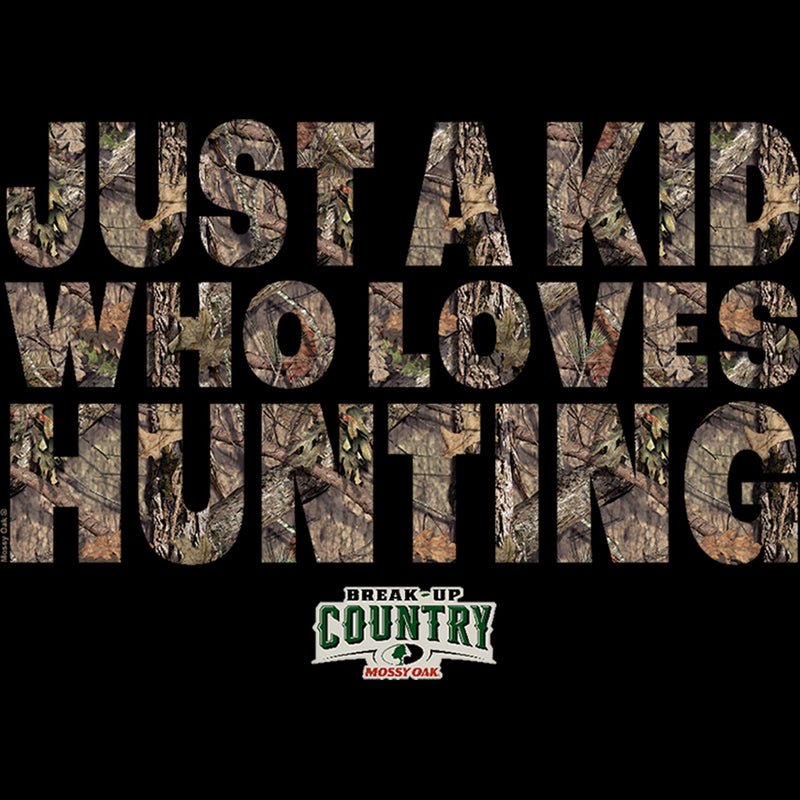 Boy's Mossy Oak Just a Kid Who Loves Hunting Pull Over Hoodie