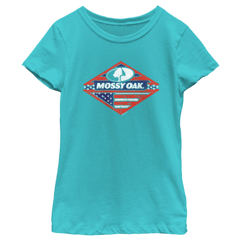 Girl's Mossy Oak Patriotic Forest Logo T-Shirt