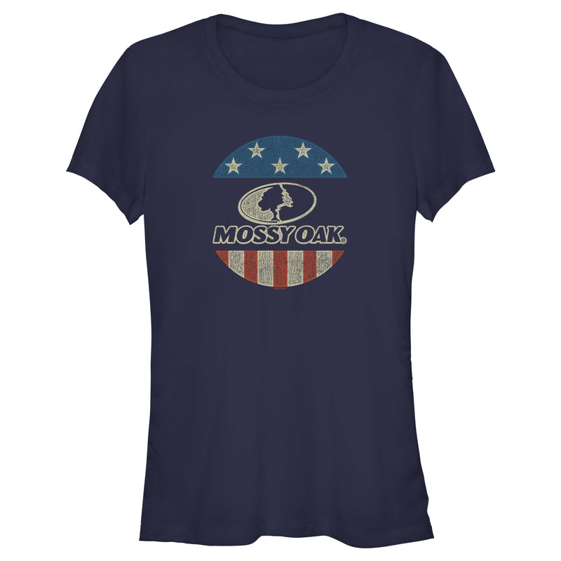 Junior's Mossy Oak American Flag Circle Logo T-Shirt