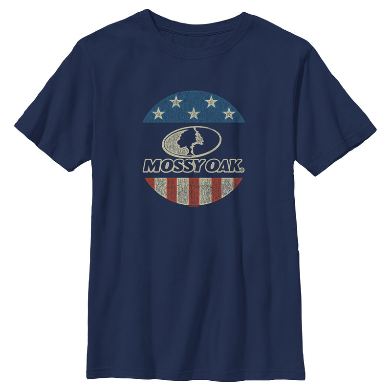 Boy's Mossy Oak American Flag Circle Logo T-Shirt