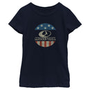 Girl's Mossy Oak American Flag Circle Logo T-Shirt