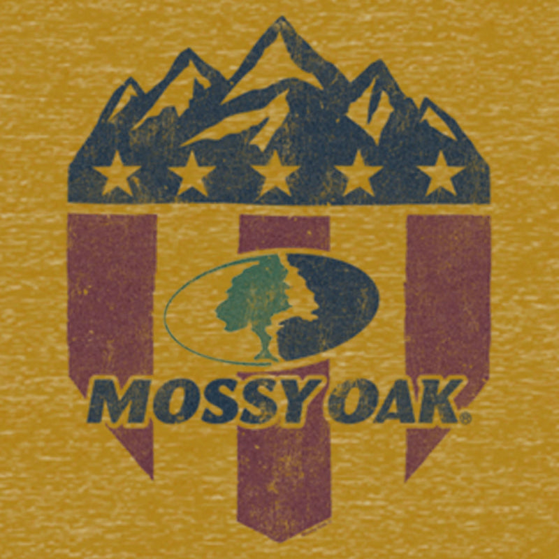 Junior's Mossy Oak American Flag Shield Logo Festival Muscle Tee