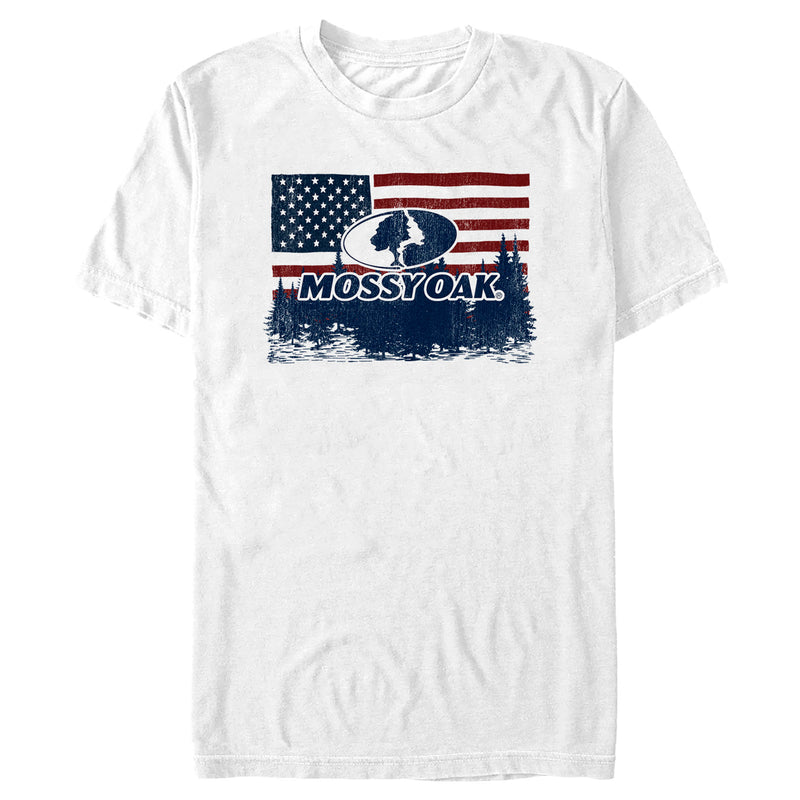 Men's Mossy Oak American Flag Landscape Logo T-Shirt