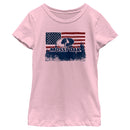 Girl's Mossy Oak American Flag Landscape Logo T-Shirt