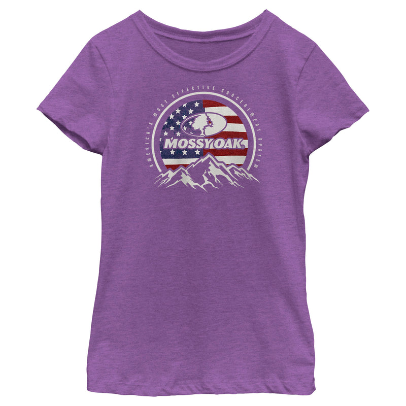 Girl's Mossy Oak Patriotic Valley Logo T-Shirt