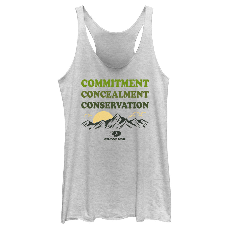 Women's Mossy Oak Commitment Concealment Conservation Racerback Tank Top