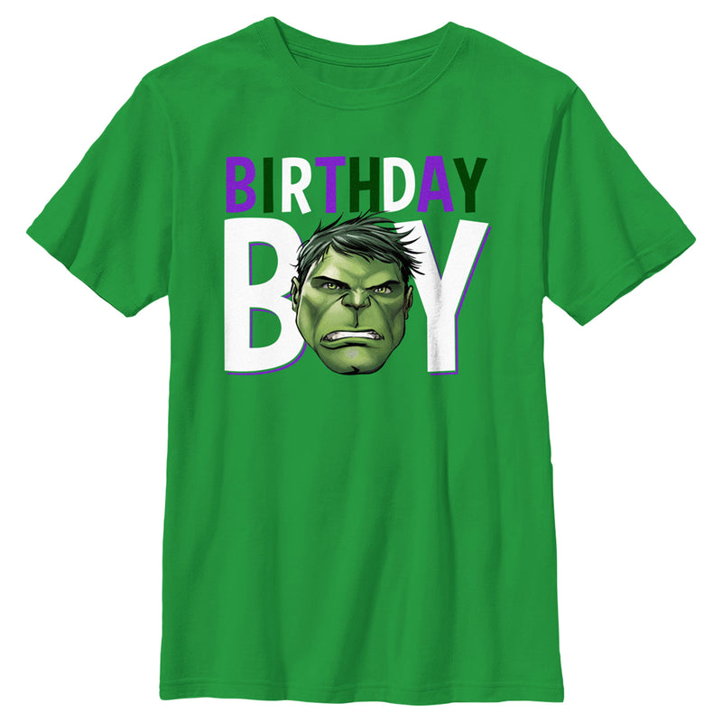 Boy s Marvel Birthday Boy Hulk Face T Shirt Fifth Sun