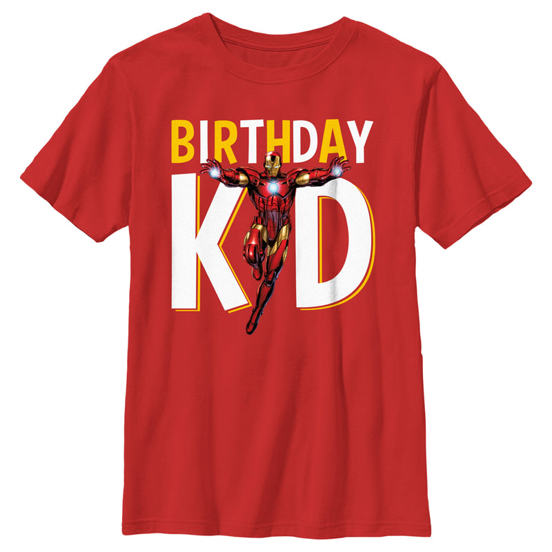 Boy's Marvel Birthday Kid Iron Man T-Shirt